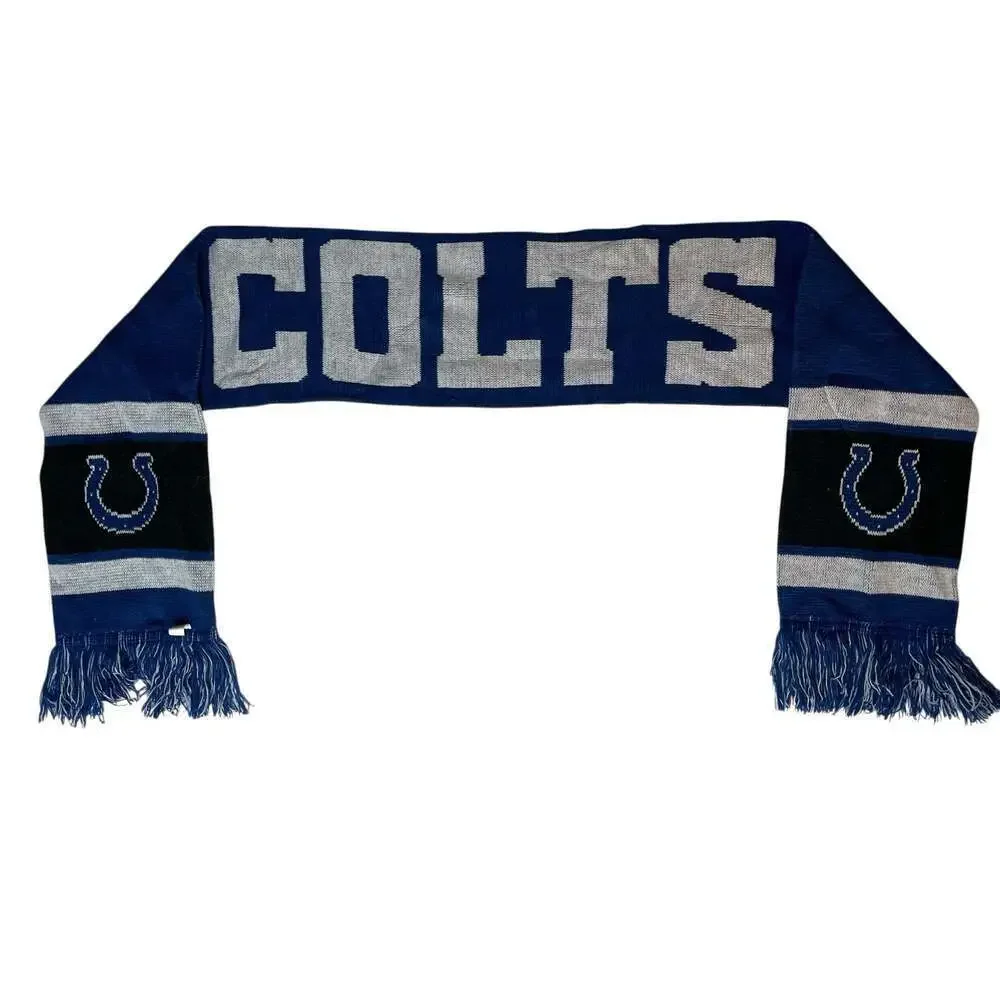 Indianapolis Colts Blue Knit Fringe Scarf NFL Acrylic